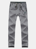 Extra Size Mens Cotton Sweatpants Drawstring Elastic Waist Zippered Pockets Casual Sport Pants