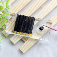 Eyelash Extension Holder Clear Crystal Glass Adhesive Glue Pallet Eye Makeup Application