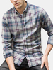 Fall Cotton Checked Slim Fit Button Up Shirt