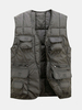 Fall Winter Cotton-padded Vests Fishing Outdoor Casual Waistcoat For Men