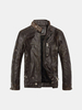 Fall Winter Fashion PU Leather Jacket Stand Collar Motorcycle Outwear for Men