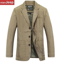 Fall Winter Mens Casual Business British Style Suits Cotton Slim Fit Coat Jacket