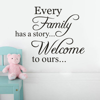 Family Welcome Letters Wall Sticker Living Room Home Decoration Creative Decal DIY Mural Wall Art