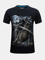 Fashion 3D Printing Cotton Short Sleeve O-neck Casual T-shirt for Men