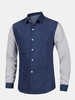 Fashion Business Casual Dots Printing Long Sleeve Dress Shirts for Men