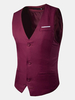 Fashion Business Casual Korean Style Pure Color Single Breasted Vest for Men