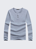 Fashion Casual Cotton Solid Color V-Neck Long Sleeve T-Shirt For Men