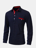 Fashion Casual Slim Fit Dots Long Sleeve Dress Shirts for Men