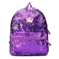 Fashion Crown Sequin Women Paillette Schoolbag Backpack