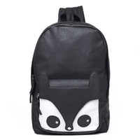 Fashion Cute Fox Black Women PU Backpack Students Rucksack