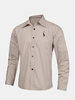 Fashion Deer Embroidery Slim Fit Long Sleeve Dress Shirts for Men