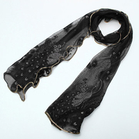 Fashion Lace Peacock Print Long Soft Scarf Wrap Shawl Stole Scarves