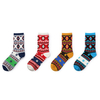 Fashion Men Women Argyle Retro Pattern Printing Cotton Comfortable Mid-calf Sock