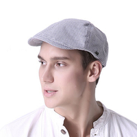 Fashion Mens Women Cotton Grid Beret Caps Outdoor Casual Visor Newsboy Gorras Hat Wholesale