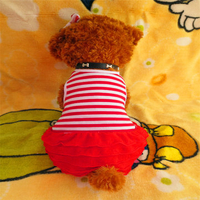 Fashion Pet Dog Clothes Leisure Striped Dresses Shirt Skirt For Small Medium Large Dogs XS-XL