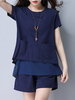 Fashion Pocket Fake Two Pieces Short Sleeve Women T-Shirts