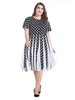 Fashion Polka Dot Stitching Round Neck A-Line Dress For Women