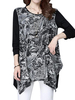 Fashion Printed Patchwork Hem Irregular Tops For Women