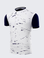 Fashion Splash-ink T-shirts Short Sleeves Stand Collar Casual Polo Top Tees For Men