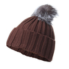 Fashion Thicken Wool Knitted Warm Winter Cap Large Fur Ball Beanie Bobble Ski Hat