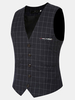Fashion Wedding Dress Plaid Vest Slim Fit Business Suit Vest For Men