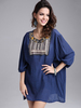 Fashion Women Bead Embroidery O-Neck Pullover Tops