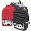 Fashion Women Canvas Strip Travel Satchel Backpack