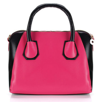 Fashion Women Contrast Color Leather Handabg
