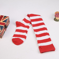 Fashion Women Girl Striped Cotton Thigh High Stocking Over Knee Socks For Dating Cosplay