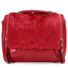 Fashion Women Leather Double Zipper Plush Crossbody Bag