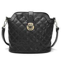 Fashion Women Solid Buket Leather Crossbody Bag