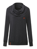 Fashion Women Solid Heap Collar Pullover Sweatshirt