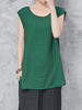 Fashionable Loose Solid Short Sleeve O Neck Women Tank Tops