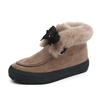 Faux Fur Lining Lace Up Round Toe Warm Ankle Short Boots For Women