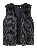 Faux Fur Sleeveless V Neck Vest Women Casual Gilet Coat