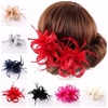 Feather Flower Headband Clip Wedding Fascinator Party Carnival Accessories