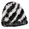 Female Rex Rabbit Fur Knitted Screw Hats Winter Warm Mix Colors Beanies Caps