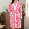 Flannel Thicken Long Sleeve Cardigan Bathrobes Keep Warm Sleepwear Sets For Women