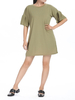 Flare Sleeve Solid Knitting Women Casual Mini Dress