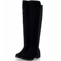 Flat Thigh High Over Knee Suede Stretch Warm Snow Boots