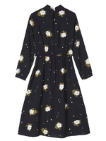 Floral A Line Women Elegant Long Sleeve Dress