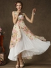 Floral Butterflies Print Fake Two Pieces Maxi Dress For Women
