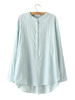 Floral Embroidery Long Sleeves Stand CollarButton Women Shirts