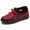 Floral Print Canvas Bowknot Vintage Slip On Warm Fur Boots