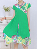 Floral Print Fake Two Piece Short Sleeve V-neck Dress For Women