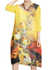 Floral Print Folk Style Half Sleeve Vintage Dress For Women