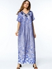 Floral Print Tassels Loose Short Sleeve O-neck Maxi Dress For Women