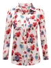 Floral Printed Long Sleeve Sexy Women Chiffon Blouse