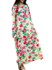 Floral Printed Long Sleeve Vintage Women Maxi Dresses