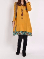 Floral Printed Stitching Mini Dress